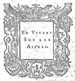 Frame decorated with festoons and mascaron around a blank space with text; initials "H.S." and 'Hausmarke'/monogram "H.S."