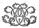 Decorated monogram "P.S.", floral interlace