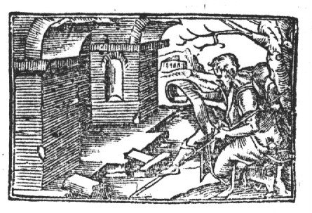 Man, holding a banner, reading a scroll