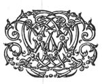 Decorated monogram, floral interlace