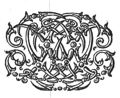 Decorated monogram, floral interlace