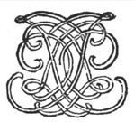 Decorated monogram, abstract interlace