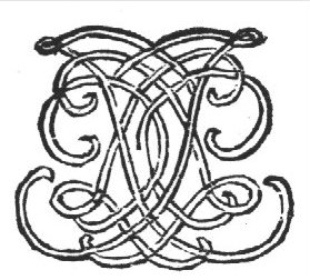 Decorated monogram, abstract interlace