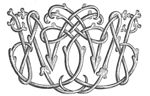 Decorated monogram, floral interlace