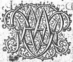 Decorated monogram, floral interlace