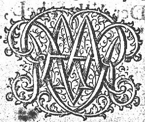 Decorated monogram, floral interlace