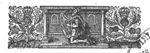 David as psalmist, playing harp, kneeling in front of an architectural setting with a crowned flower on both sides