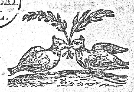 Two doves with olive-branches