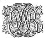 Decorated monogram, floral interlace
