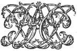 Decorated monogram, floral interlace