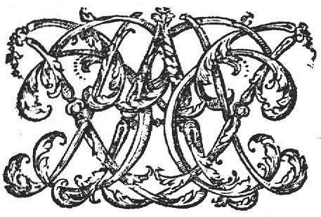 Decorated monogram, floral interlace