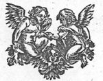 Putti handling flowers; cherub