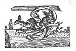 Mercury (with Petasus, Caduceus and winged sandals) flying above a waterscape