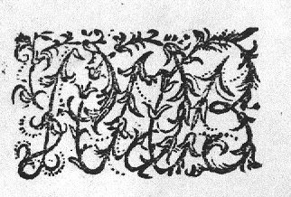 Decorated monogram, floral interlace
