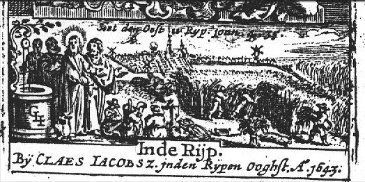 Christ showing his disciples the harvest; monogram "C.L.I."