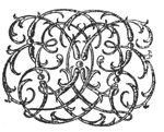Decorated monogram, floral interlace