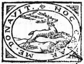 Running deer wearing a collar with the inscription "C.L."(?)