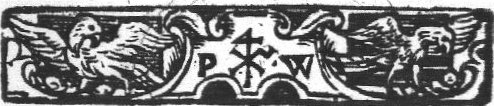 'Hausmarke' and initials "P.W.", flanked by falcons(?)