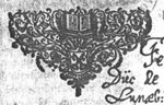 Open book with text and the coat of arms of the city of Leiden (keys)