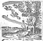 Elijah fed by the ravens (Dutch: 'raven'): while the prophet is living by the brook, ravens bring him food