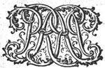 Decorated monogram, floral interlace