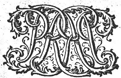 Decorated monogram, floral interlace