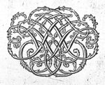 Decorated monogram, floral interlace