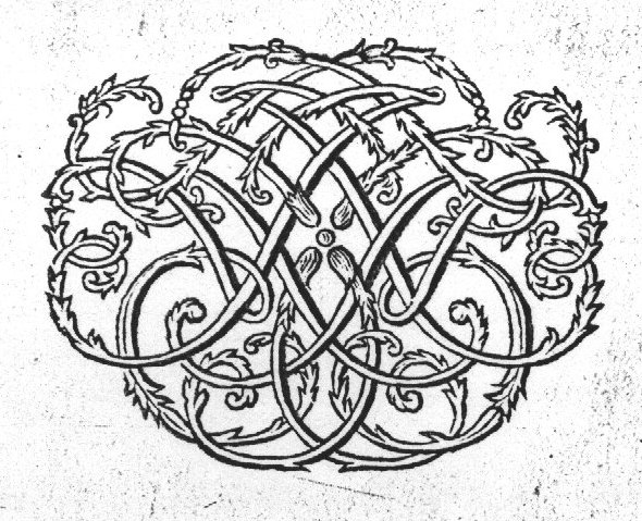 Decorated monogram, floral interlace