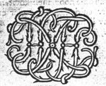 Decorated monogram, floral interlace
