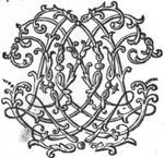 Decorated monogram, floral interlace