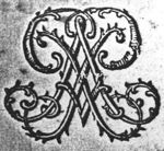 Decorated monogram, floral interlace