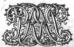Ornamental monogram, floral interlace