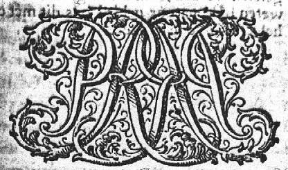 Ornamental monogram, floral interlace