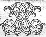 Decorated monogram, floral interlace