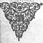 Human half-figure in ornamental foliage