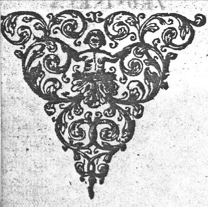 Human half-figure in ornamental foliage