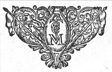 Cartouche with 'Hausmarke' and initials "C.C."; flags and floral ornament
