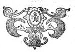 A cartouche with 'Hausmarke' and initials "A.B.C."(?) and "I.I.", surrounded by ornaments