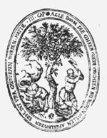 A man cutting a tree with an axe, another man making a fire