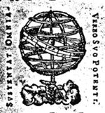 Hand from the clouds holding armillary sphere