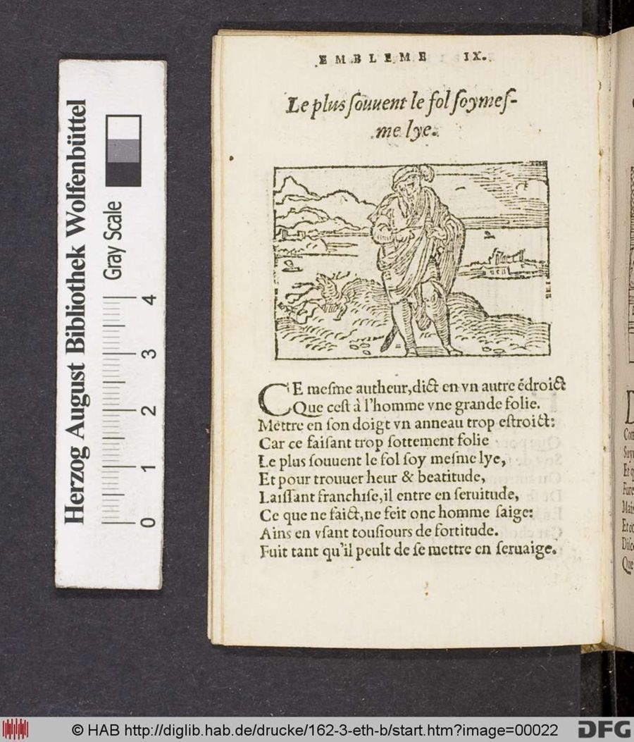 Facsimile page of emblem 9