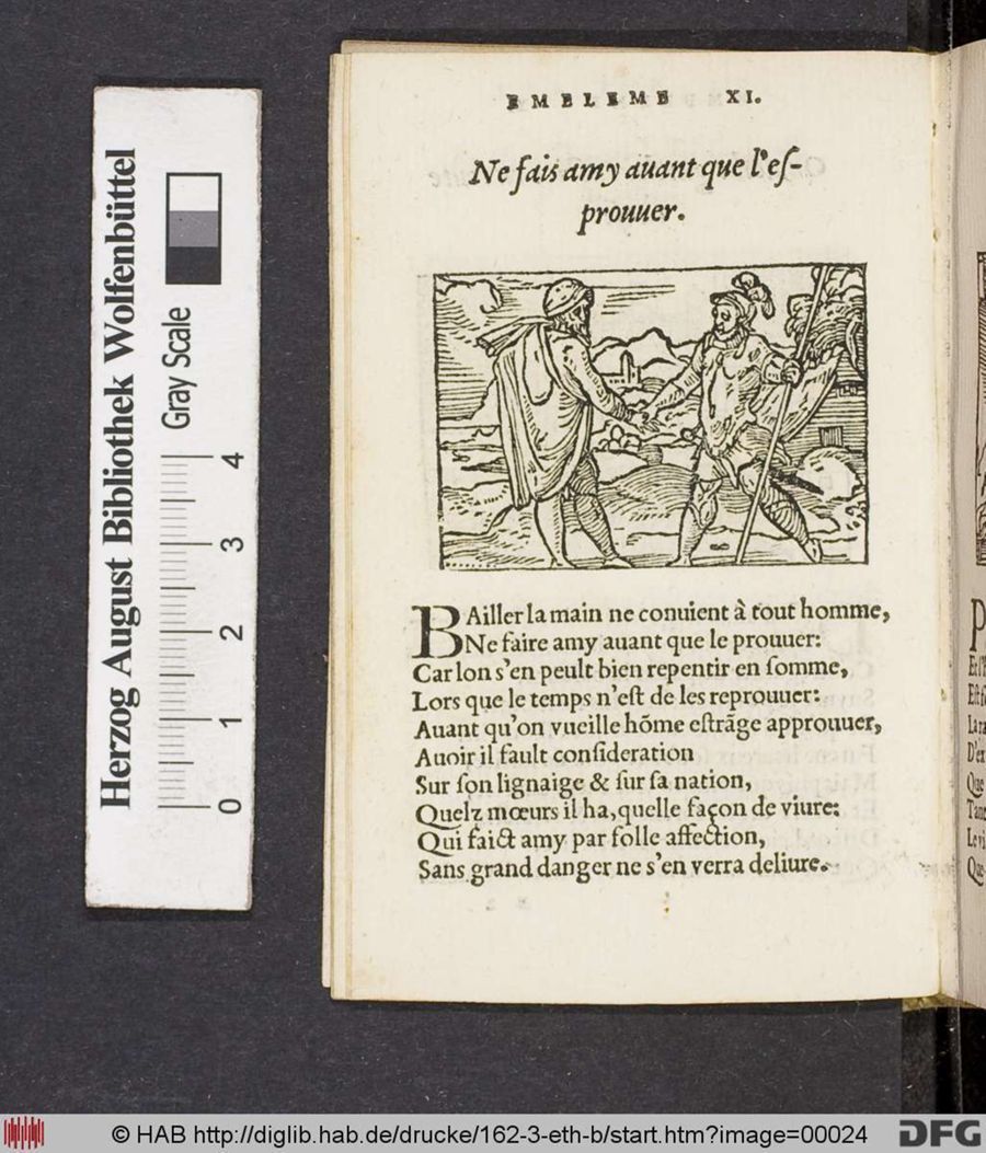 Facsimile page of emblem 11