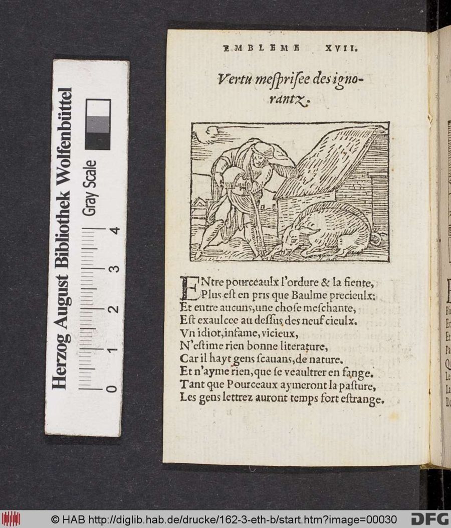 Facsimile page of emblem 17