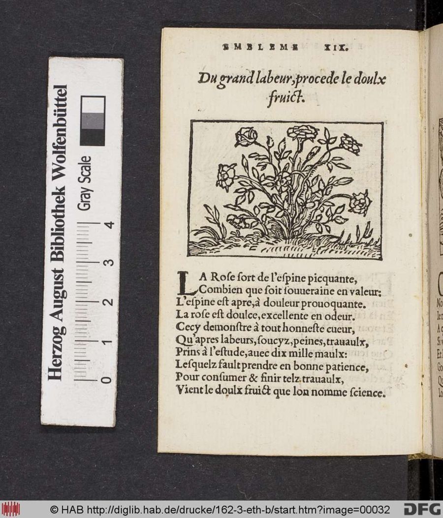 Facsimile page of emblem 19