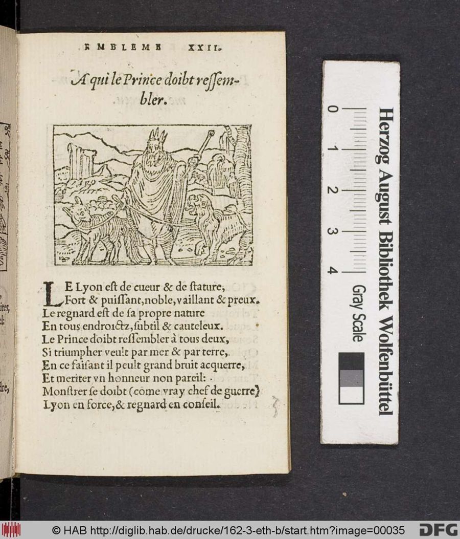 Facsimile page of emblem 22
