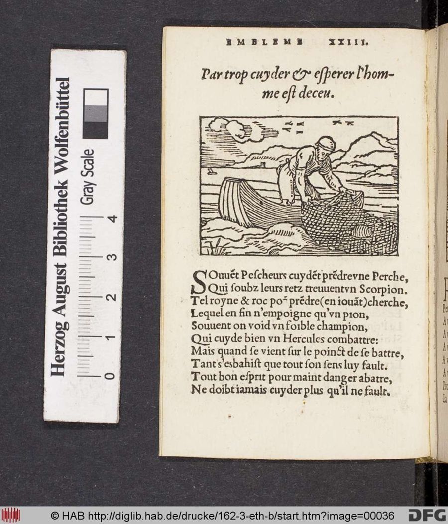 Facsimile page of emblem 23