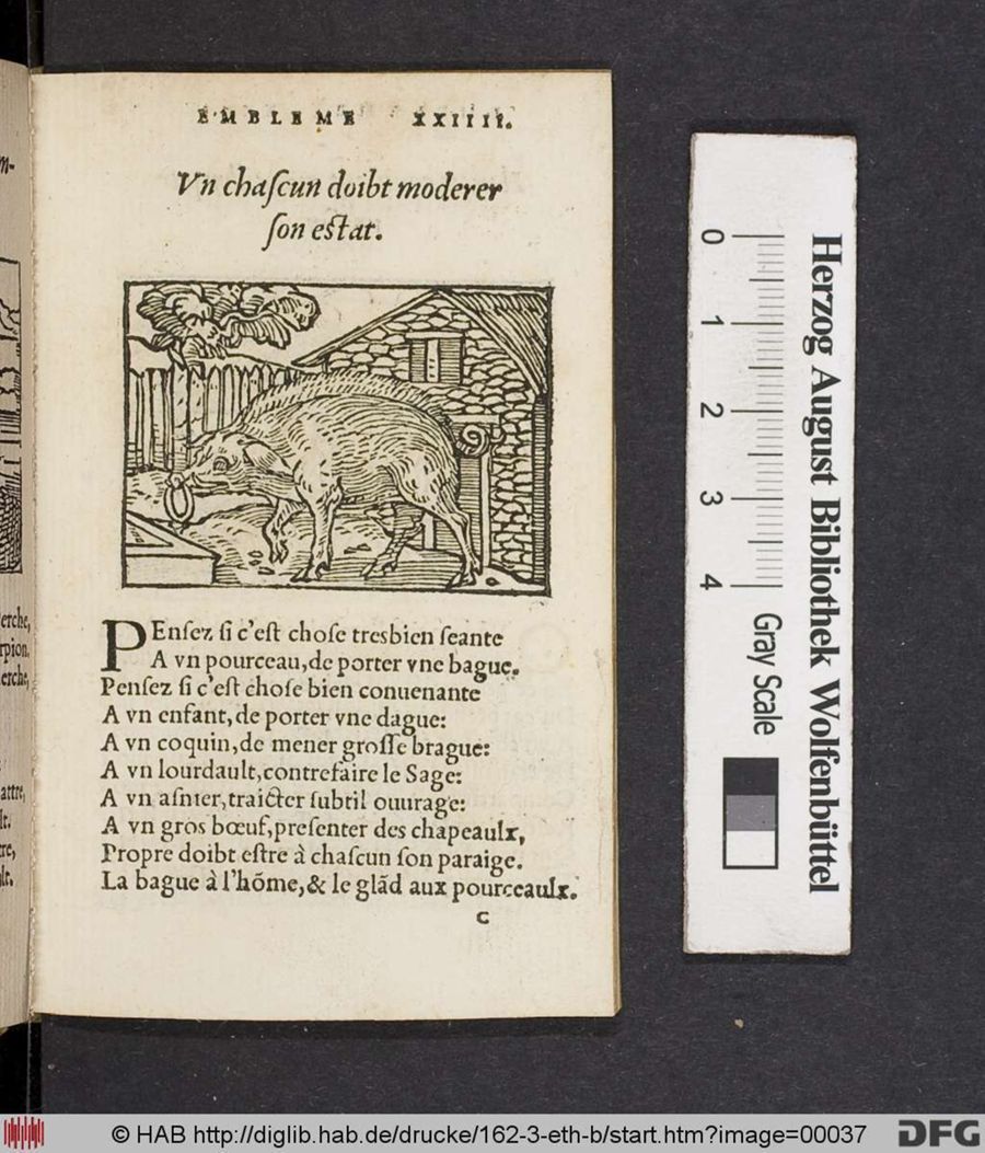 Facsimile page of emblem 24
