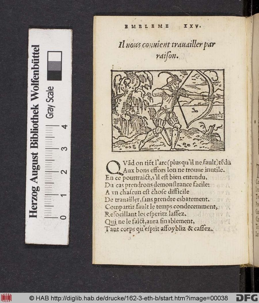 Facsimile page of emblem 25