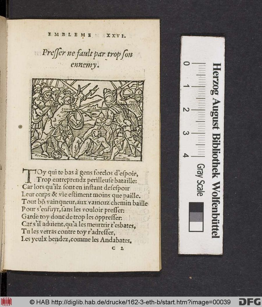 Facsimile page of emblem 26
