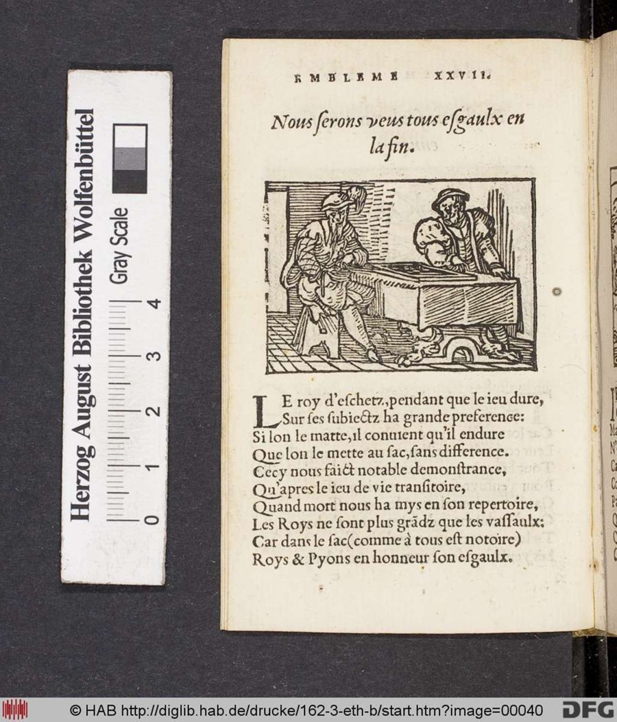 Facsimile page of emblem 27